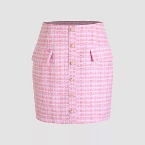 Pink  lady button up skirt